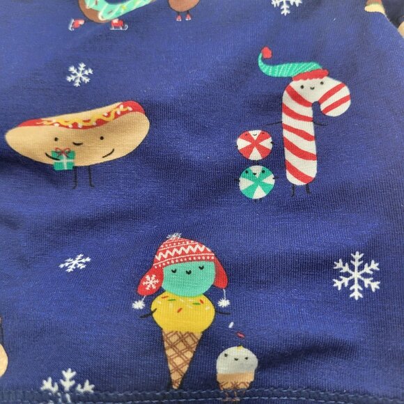 ANGEL DEAR Baby 6-12M Holiday Loungewear JOLLY FOOD 2pc pajama set NWT Blue - Picture 7 of 7